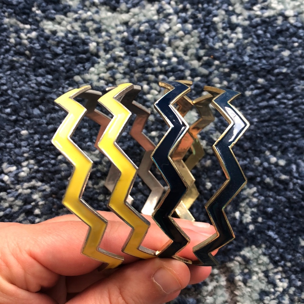 Chevron Bracelets - Yellow & Blue